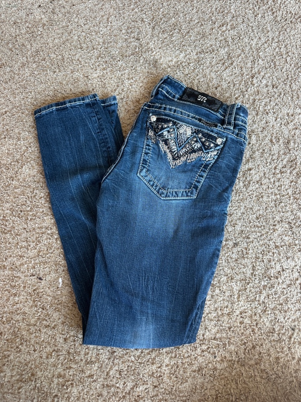 Miss Me Dark Blue Embellished Boot Cut Jeans